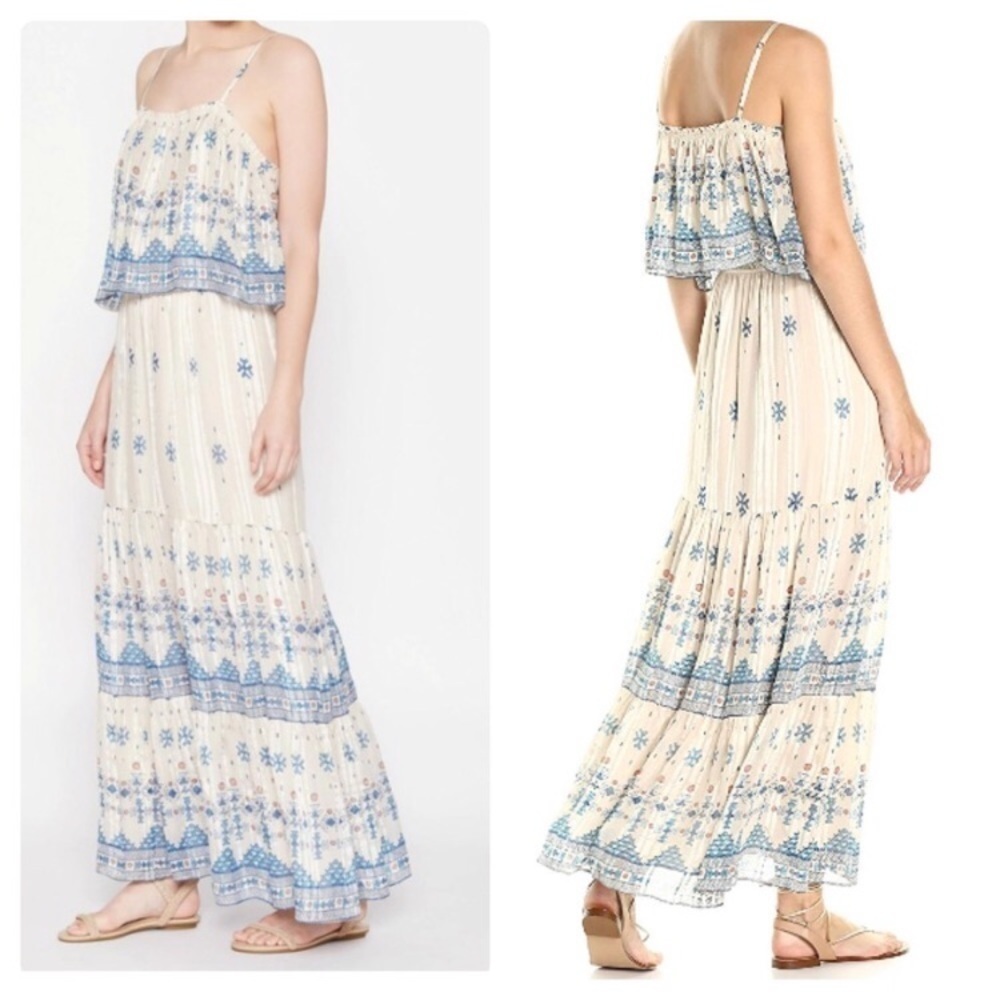 New Joie Sorne Silk Popover Maxi Dress